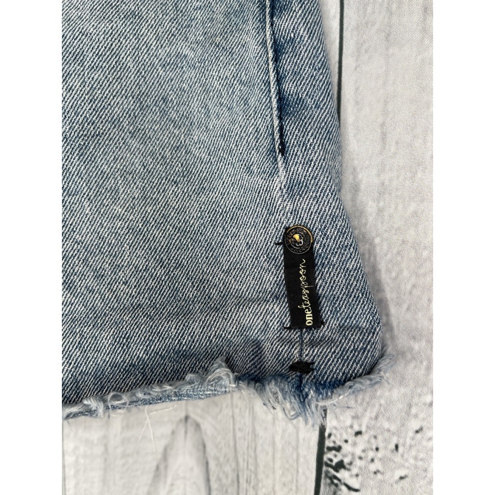 One Teaspoon Distressed High Waist Denim Jean Shorts Cut Off Frayed Hem Sz 26 - Picture 4 of 11